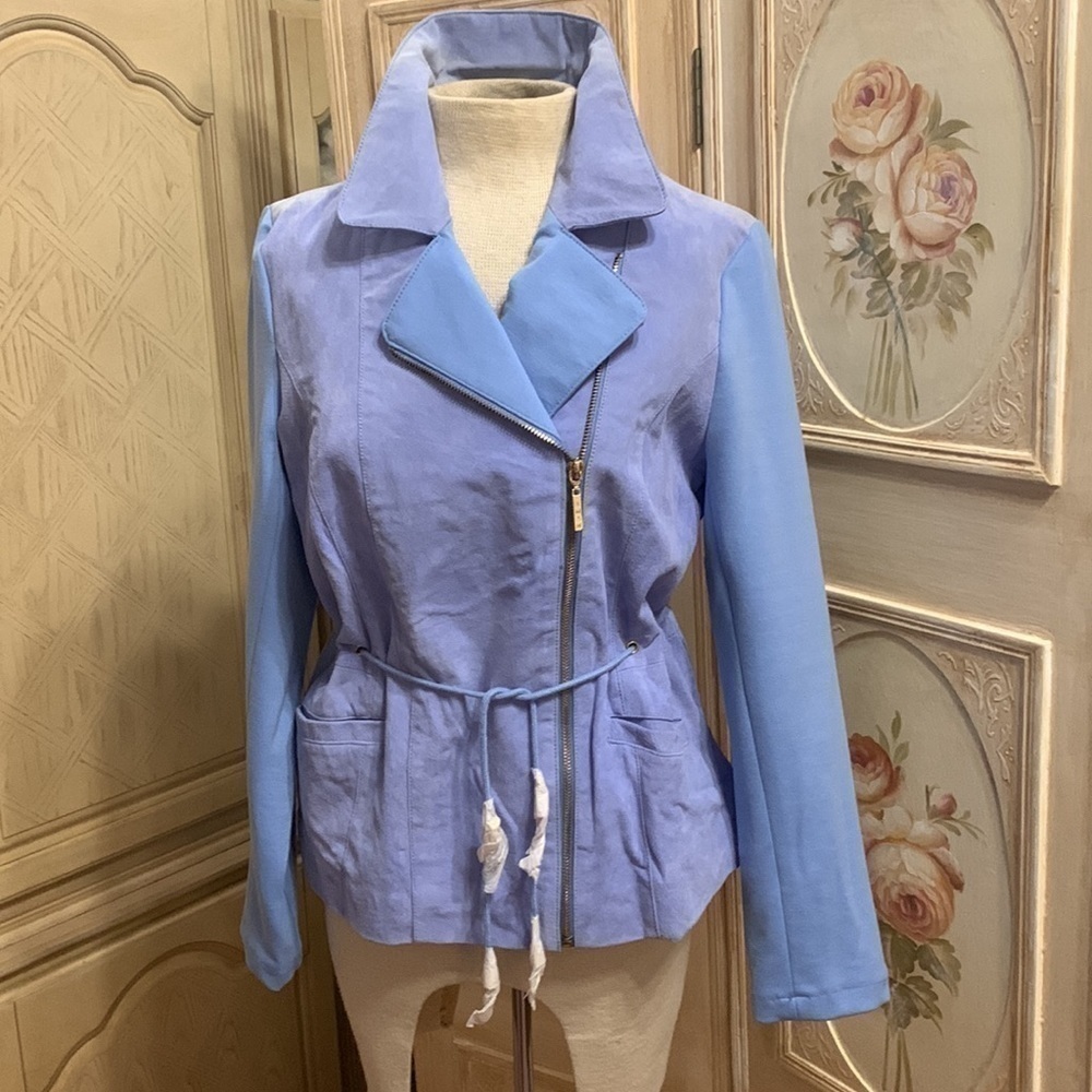 IMAN 100% leather&fabric jacket platinum collection - Picture 10 of 15
